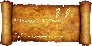 Zeitvogel János névjegykártya